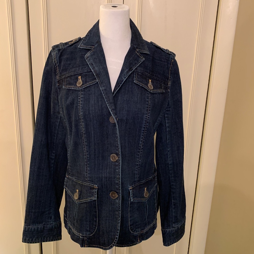 Land’s End, size 10, blazer style denim jacket.